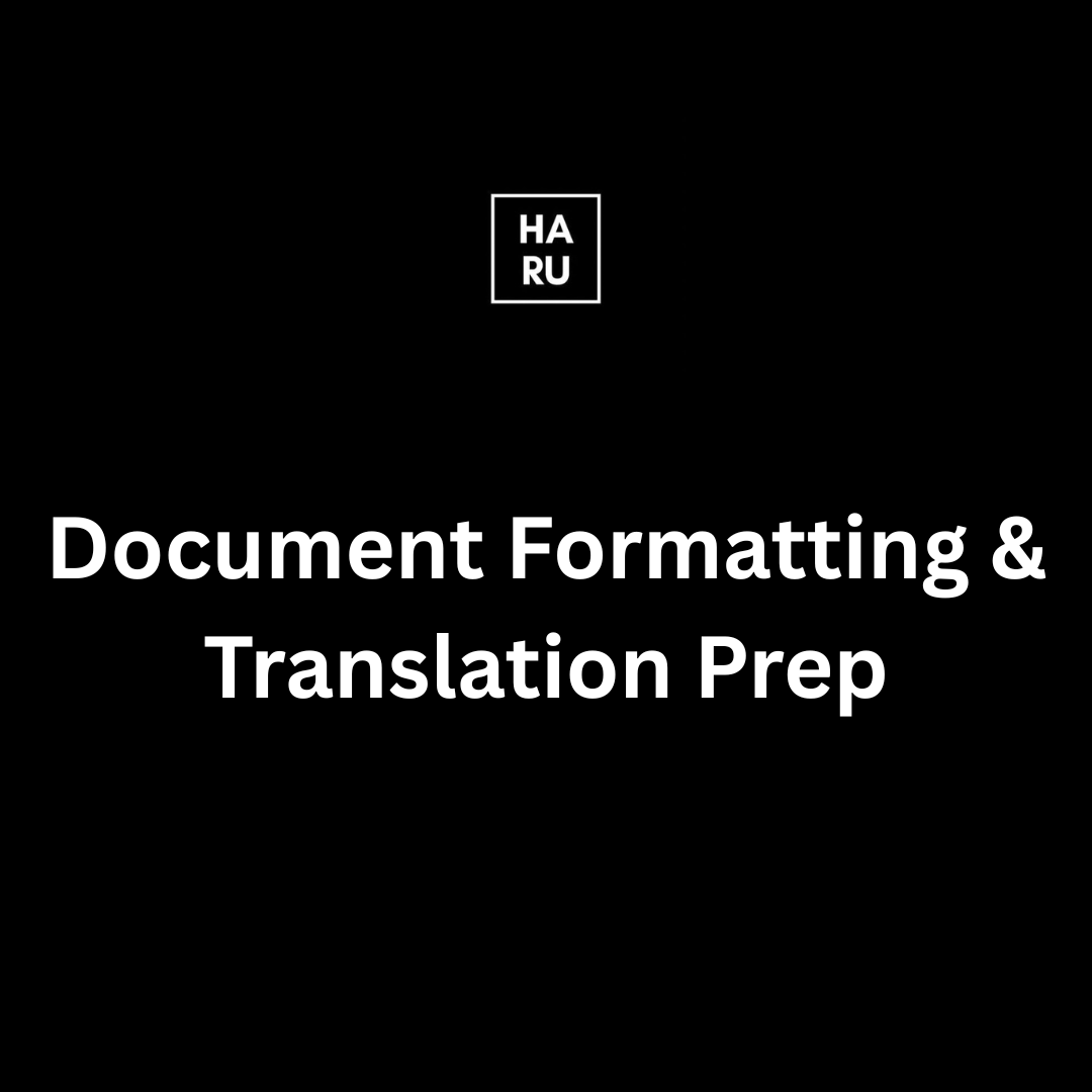 Document Formatting & Translation Prep