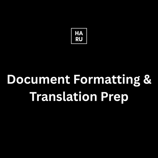 Document Formatting & Translation Prep
